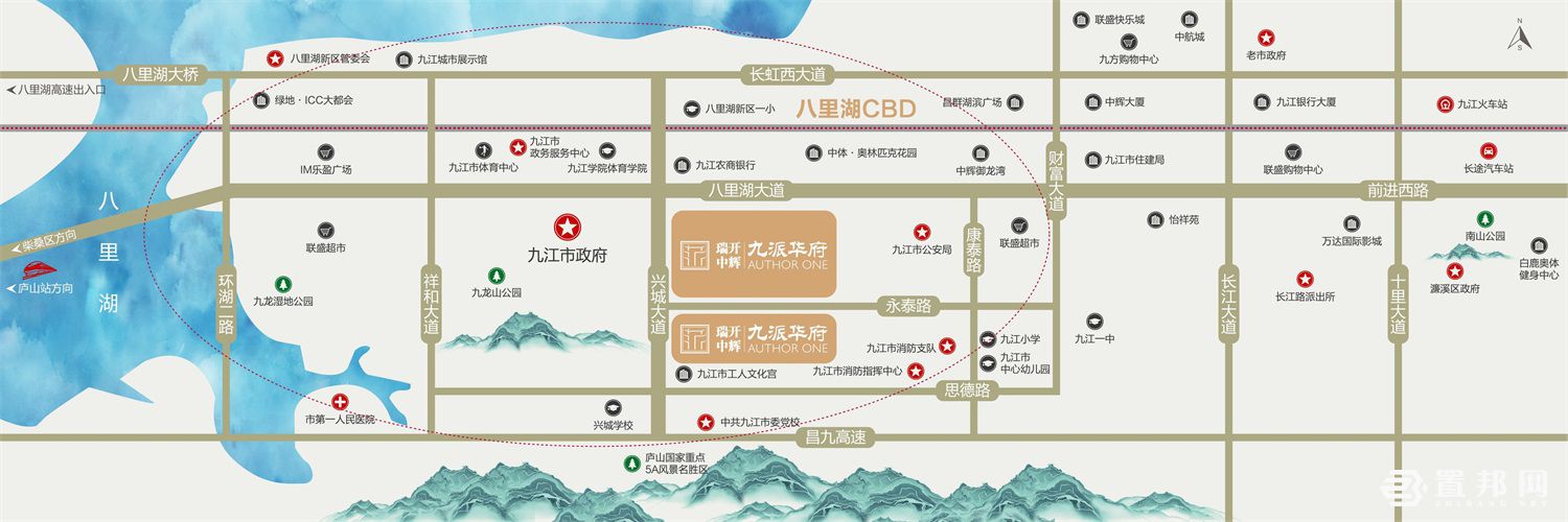 瑞开中辉·九境华庭（九派华府）区位图