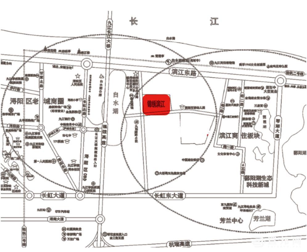 九江锦绣滨江区位图